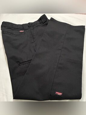 Dickies Boys Size 12 Regular Black Double Knee Twill Uniform Pants EUC